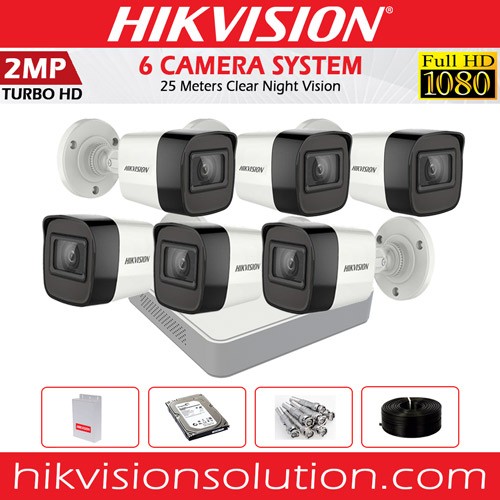 Hikvision 8ch Dvr With Turbo Hd 2mp 6 Camera Kit Self Installation Best Price