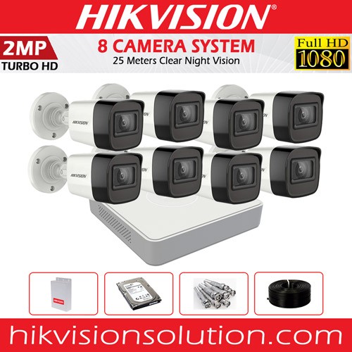 Hikvision 1080p Turbo Hd 8 Cctv Security Camera Package Self Installation Kit