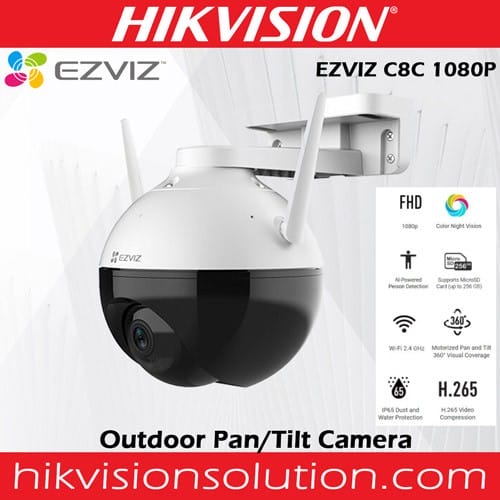 EZVIZ Security Camera Outdoor, 1080P Pan/Tilt/Zoom WiFi Camera, 8× Mixed  Zoom and AI-Powered Person Detection Security Cam, IP65 Waterproof, Support