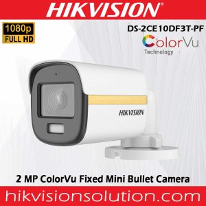 ColorVU Hikvision DS-2CE10DF3T-PF 2MP Mini Bullet Turbo HD Camera Sri Lanka - 2 Years Warranty..