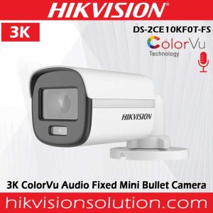 Best Hikvision DS-2CE10KF0T-FS 3K ColorVu Audio Mini Bullet Camera Sri Lanka - 2 Years Warranty