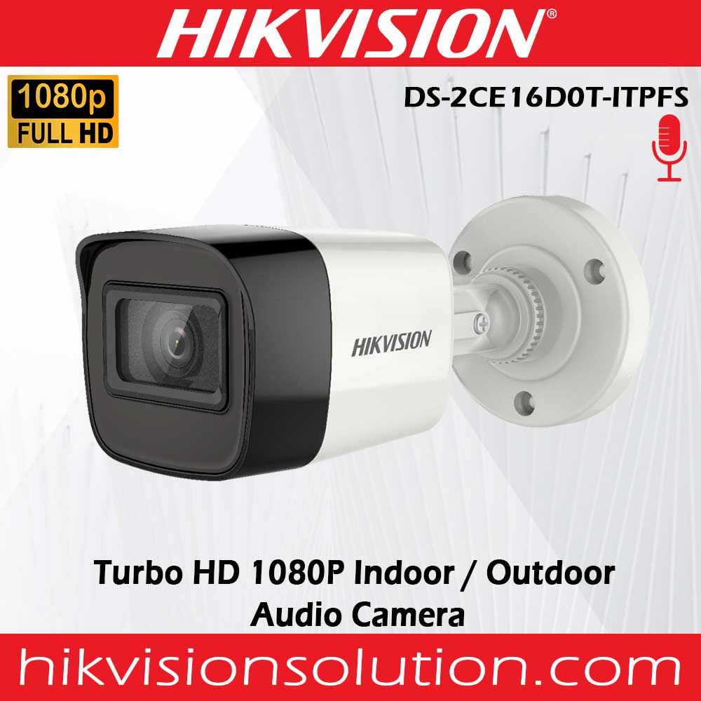 Hikvision Ds 2ce16d0t Itpfs 2 Mp Audio Fixed Mini Bullet Camera Sri Lanka