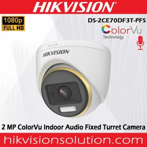 2MP ColorVu Indoor Audio Dome Camera Best Hikvision DS-2CE70DF3T-PFS Sale in Sri Lanka - 2 Years Warranty..