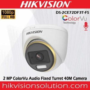 Best Hikvision DS-2CE72DF3T-FS 2MP ColorVu Audio 1080P Dome Camera Sri Lanka - 2 Years Warranty...