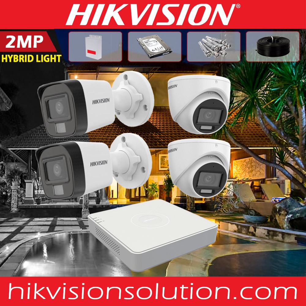 Hikvision 2MP Smart Strobe Light Hybrid IR 6 Camera Turbo HD 8CH DVR ...