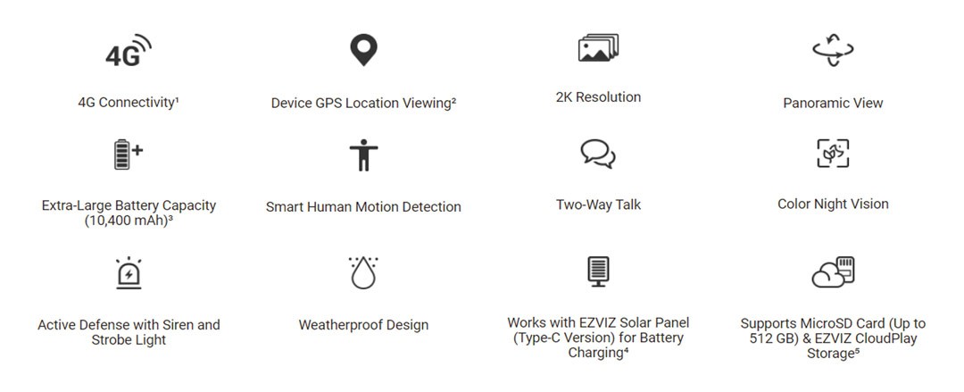 Ezviz-EB8-4G-outdoor-PTZ-Camera-specification