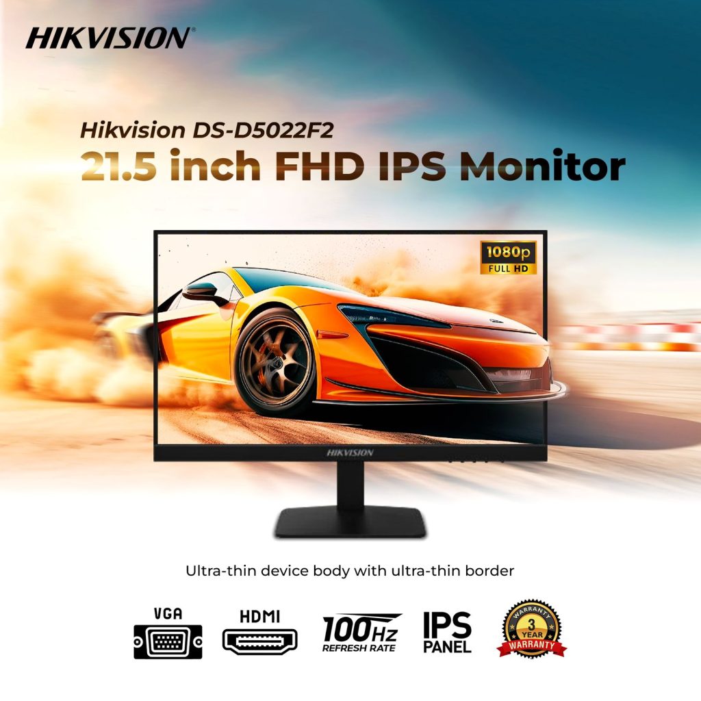 Hikvision DS-D5022FN-C 21.5″ 1080P FHD Borderless Monitor Sri Lanka