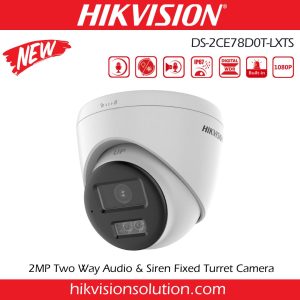 DS-2CE78D0T-LXTS-2MP Two Way Audio & Siren Fixed Turret Camera