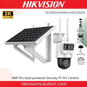 Best Hikvision DS-2DE2C400IWG-K4GC05S10 4MP Pro Solar Powered PT Security Camera System Sri Lanka
