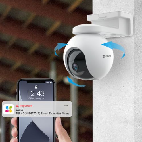 EZVIZ HB8 2K 3MP Battery Powered Pan Tilt 4G Solar camera Smarter detections for essential activities