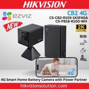 CS-CB2-R105-1K3F4GA EZVIZ CB2 4G Smart Home Battery Camera with Power Partner Kit