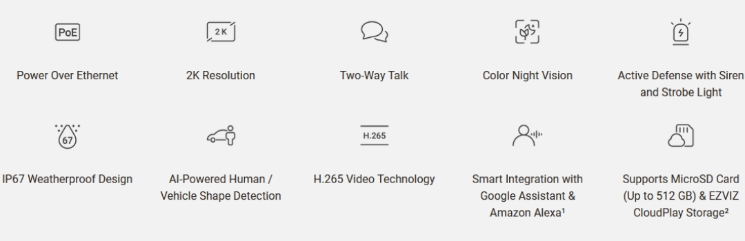 Ezviz H4 2K smart Security Camera specifications