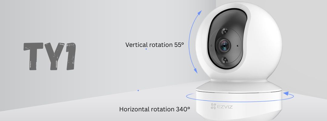 EZVIZ TY1 Pan Tilt Color Night Vision Smart Wi-Fi Camera Zero blind spots