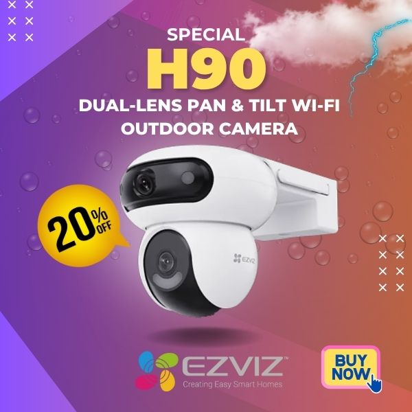 h90 Best EZVIZ H90 Dual Lens Dual Rotations 2K Pan & Tilt 4mp Wi-Fi Camera Sale