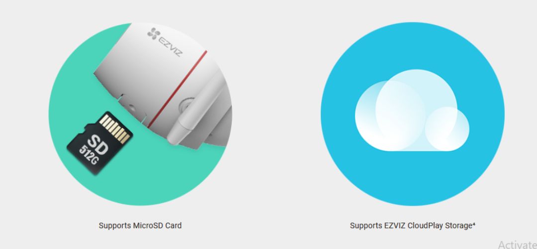 EZVIZ H3C 3K smart wifi camera safe storage options
